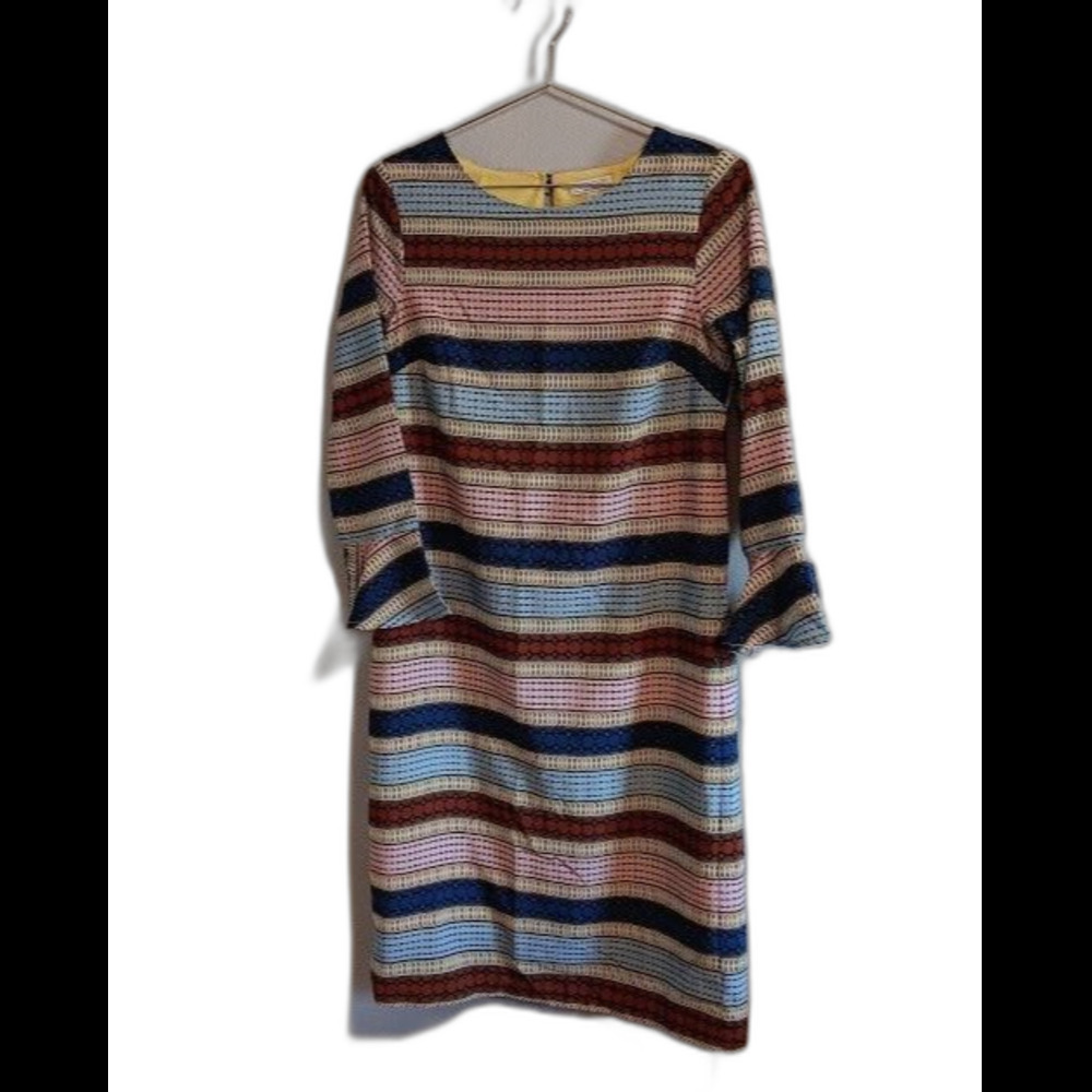 Sweet Salt Women's Dress XS Modest Clothing Abstract Colorful Lined Yellow